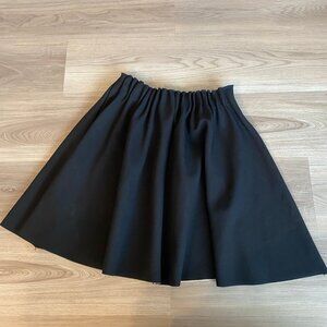 Zara Black Gathered Waist A-line Mini Skirt (Small)